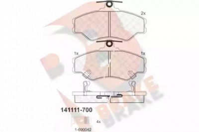 R BRAKE rb1111700 -  Комплект тормозных колодок, дисковый тормоз